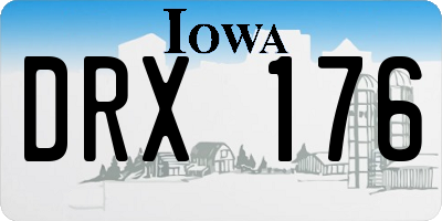 IA license plate DRX176