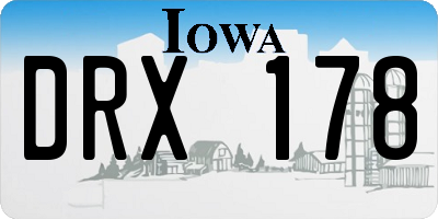 IA license plate DRX178