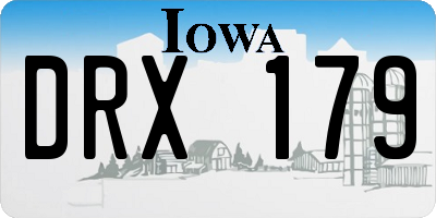 IA license plate DRX179