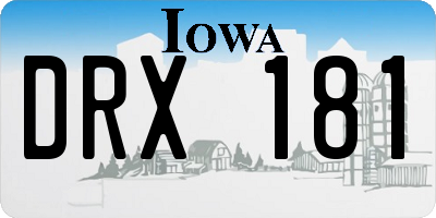 IA license plate DRX181