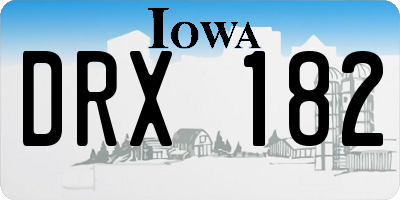 IA license plate DRX182