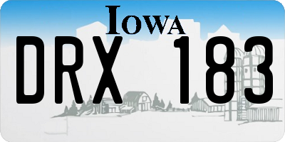 IA license plate DRX183