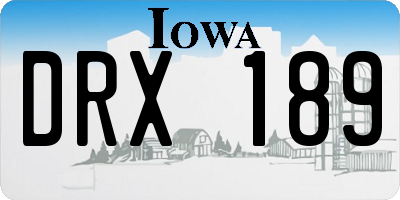 IA license plate DRX189