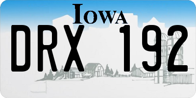 IA license plate DRX192