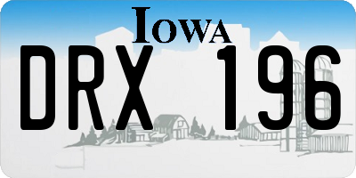 IA license plate DRX196
