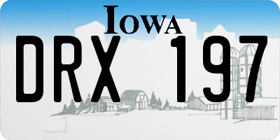 IA license plate DRX197