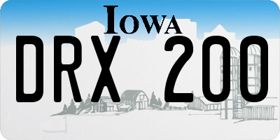 IA license plate DRX200
