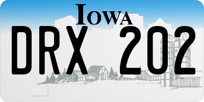 IA license plate DRX202