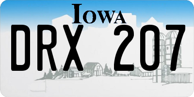 IA license plate DRX207