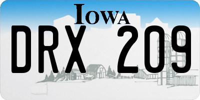 IA license plate DRX209