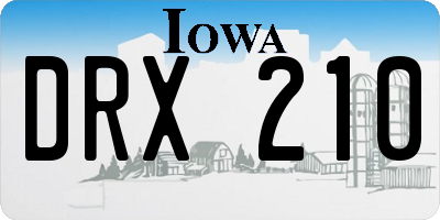 IA license plate DRX210