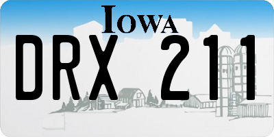 IA license plate DRX211