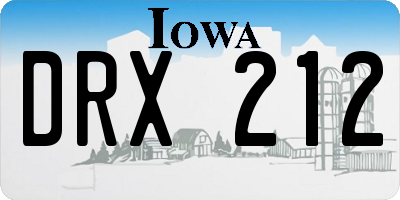 IA license plate DRX212