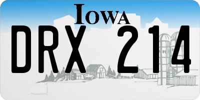 IA license plate DRX214