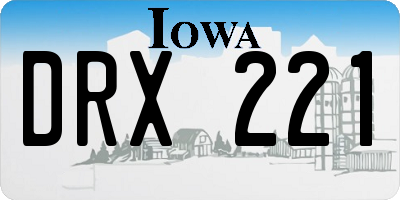 IA license plate DRX221