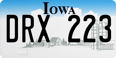 IA license plate DRX223