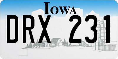 IA license plate DRX231