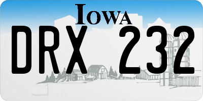 IA license plate DRX232