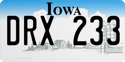 IA license plate DRX233