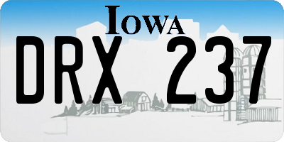 IA license plate DRX237