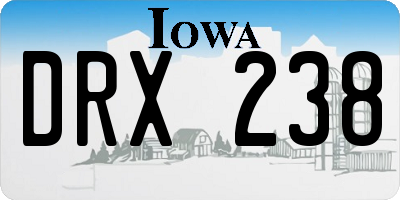 IA license plate DRX238
