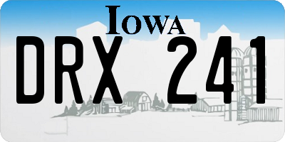 IA license plate DRX241