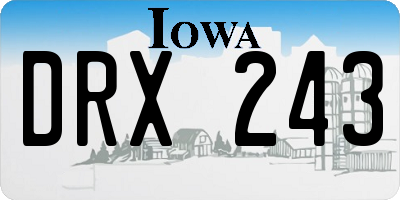 IA license plate DRX243