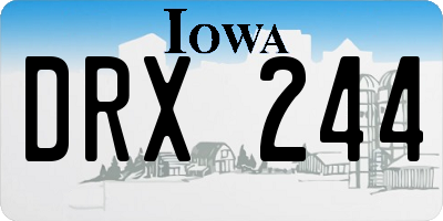 IA license plate DRX244