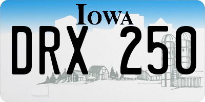 IA license plate DRX250