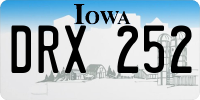 IA license plate DRX252
