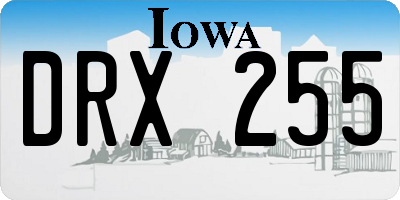IA license plate DRX255