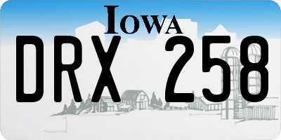 IA license plate DRX258