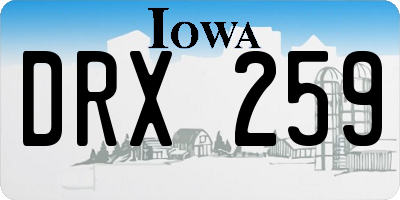 IA license plate DRX259