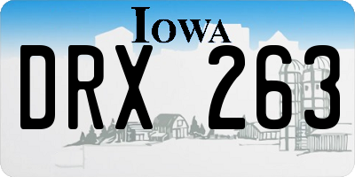 IA license plate DRX263