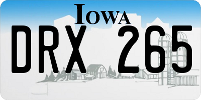 IA license plate DRX265