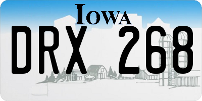 IA license plate DRX268