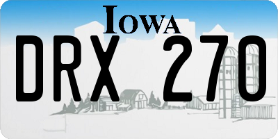 IA license plate DRX270