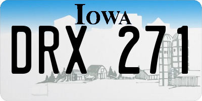 IA license plate DRX271