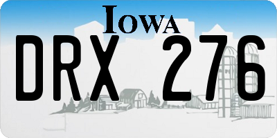 IA license plate DRX276