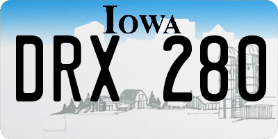 IA license plate DRX280