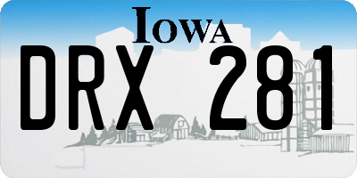 IA license plate DRX281