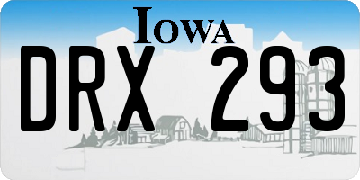 IA license plate DRX293