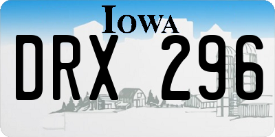 IA license plate DRX296