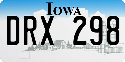IA license plate DRX298