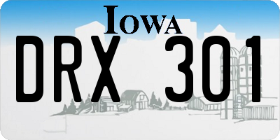 IA license plate DRX301
