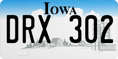 IA license plate DRX302