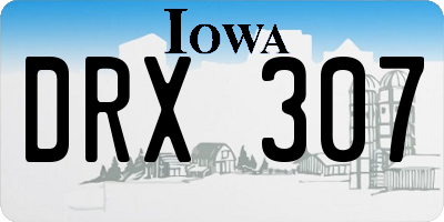 IA license plate DRX307