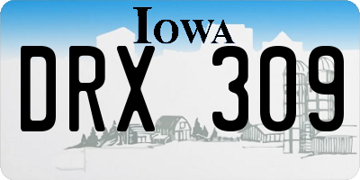 IA license plate DRX309