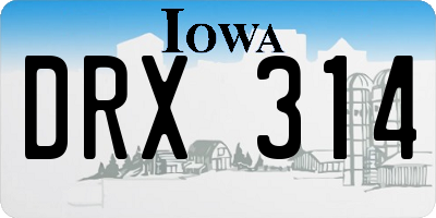 IA license plate DRX314