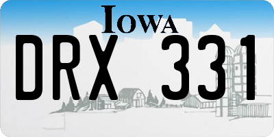 IA license plate DRX331